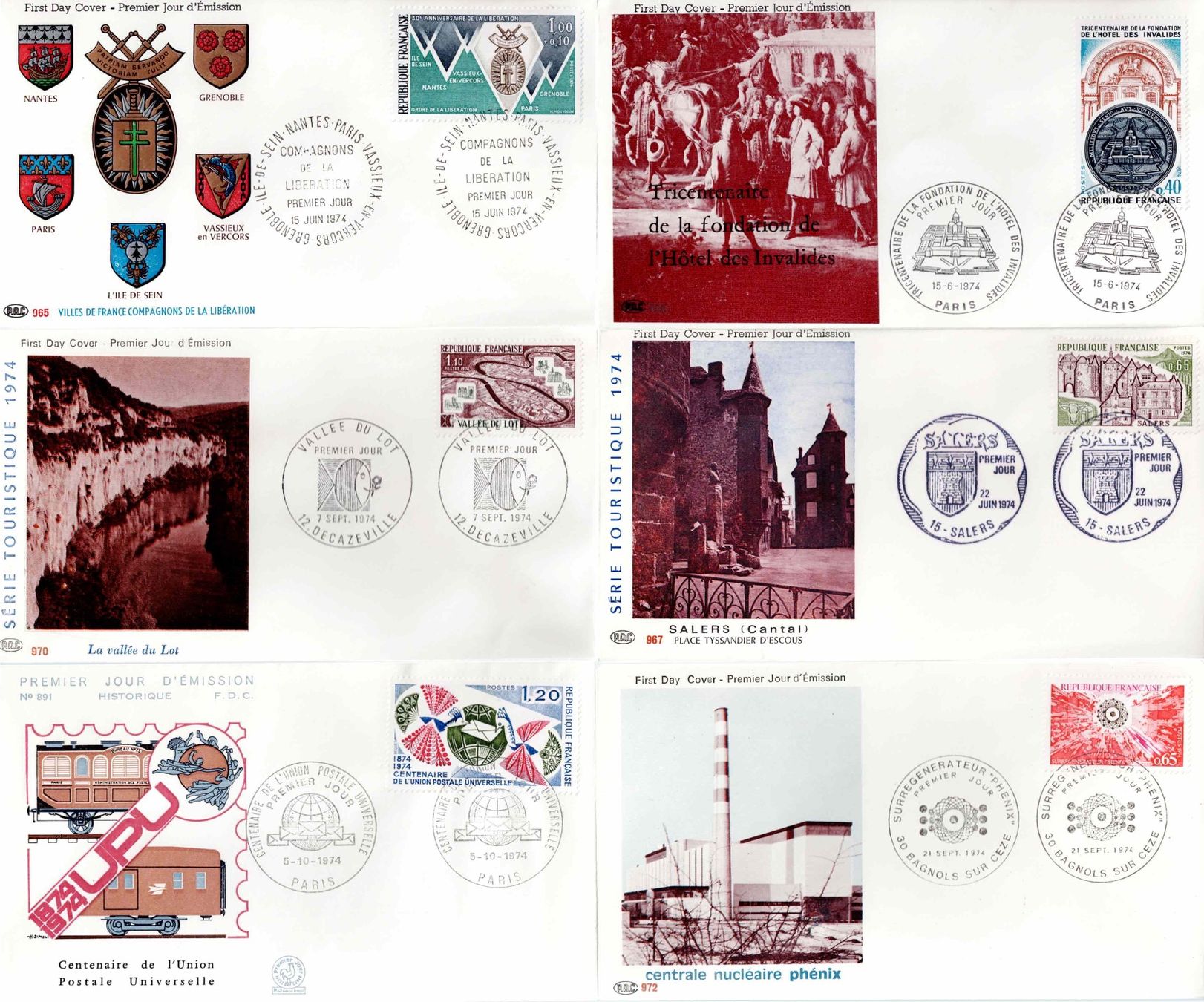 Tutti i francobolli: 6 Stück FDC Frankreich – Usato da Koblenz venduto da Markenhimmel