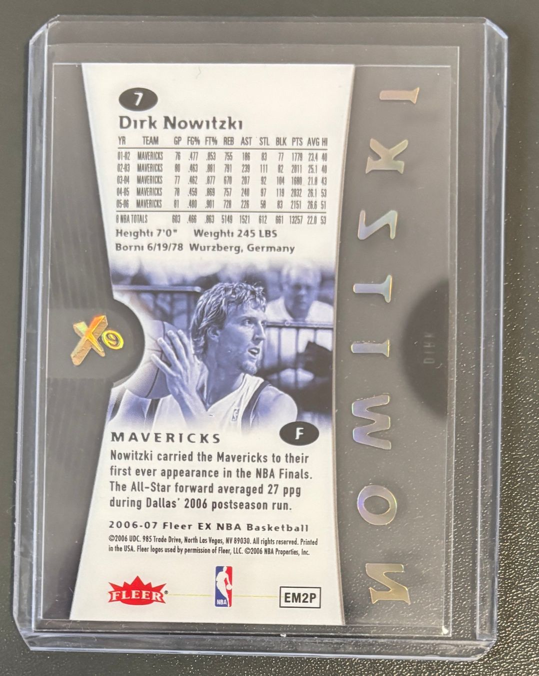 Nba Carte collezionabili: NBA Dirk Nowitzki 2006-07 E-X Acetate Card – Nuovo (secondo la descrizione) da Muri b. Bern venduto da winningloser 1