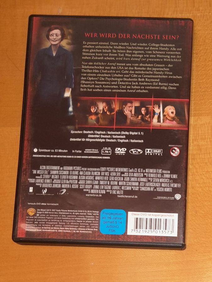 Tutti i DVDs: Tödlicher Anruf - Horror DVD ! – Usato da Steffisburg venduto da FutureOne 1