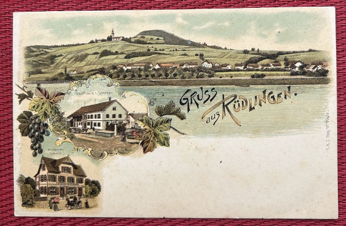 Cartoline postali: Gruss aus Rüdlingen Litho  – Usato da Horw venduto da Tellbub