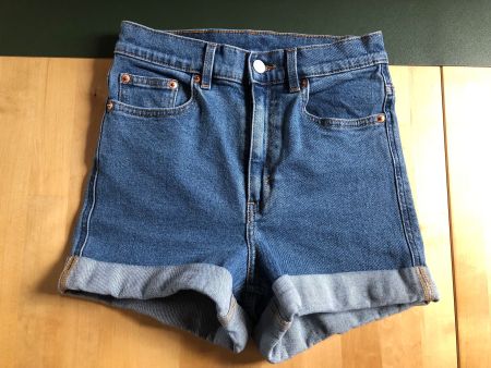 MONKI Hotpants W27 Short en jean blue medium dusty