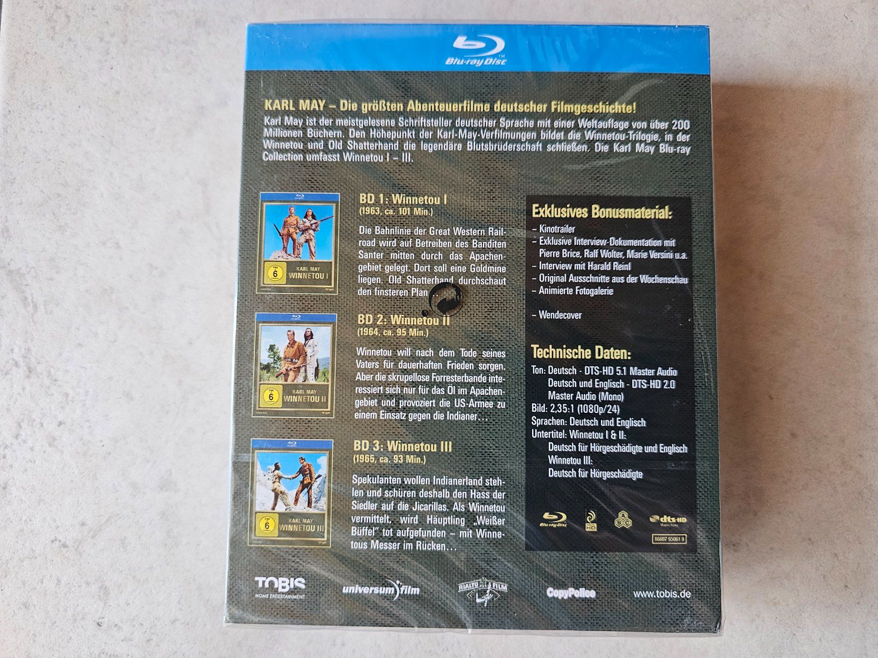 Tutti i DVDs: Karl May Collection -  Winnetou 1 - 3 / Bluray Fabrikneu – Nuovo e nell'imballaggio originale da Schneisingen venduto da backstore24 1