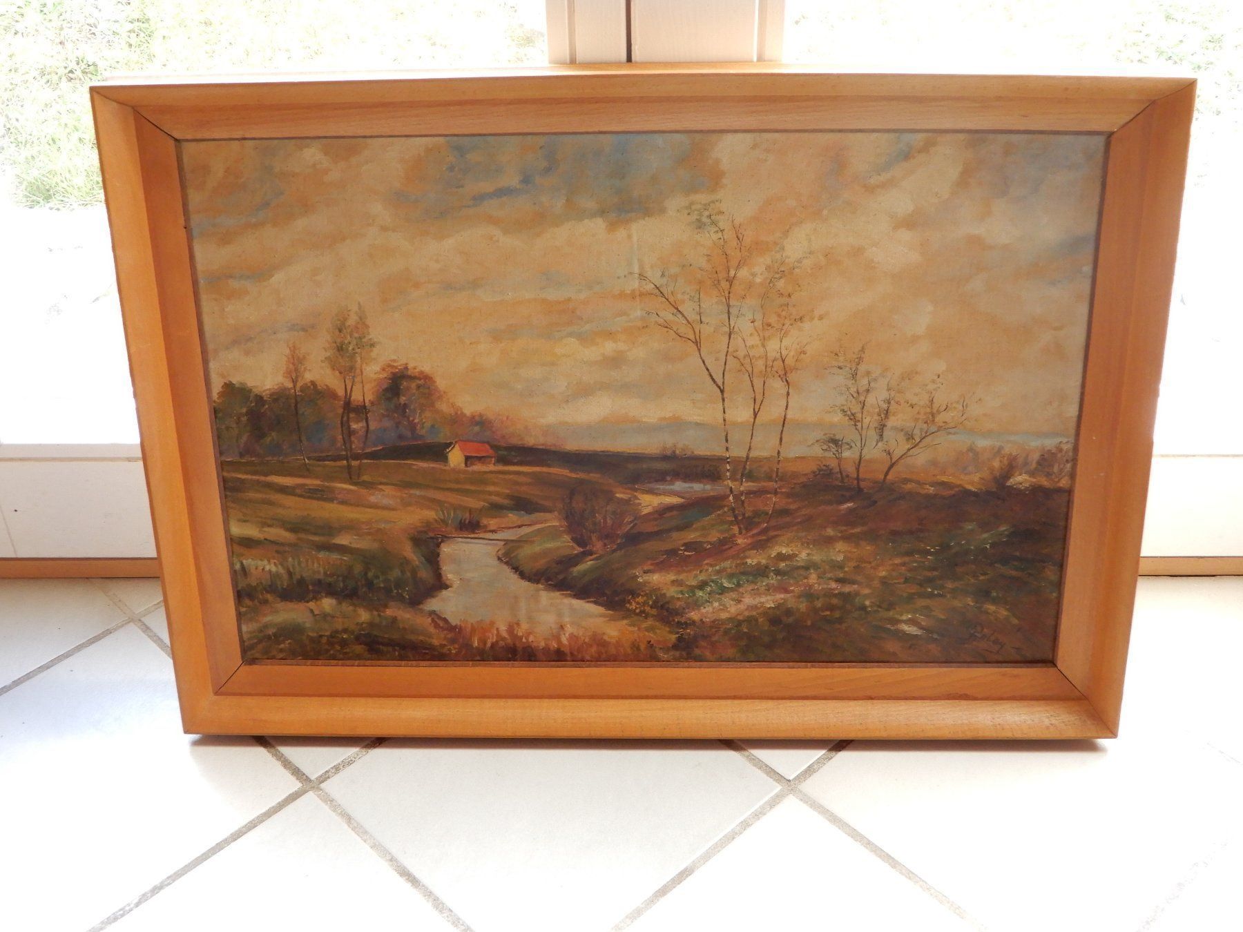 Tableaux: Grosses Öl Bild signiert, 1956 – D'occasion à Senèdes par tintinette43