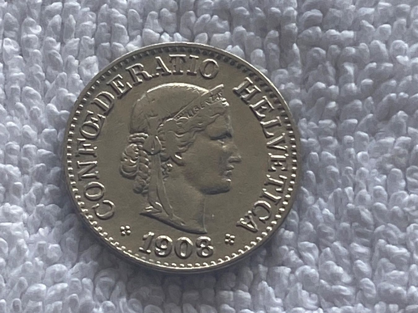 Tutti le monete: 10 centimes/rappen 1908 – Usato da Nyon venduto da Ilmi09