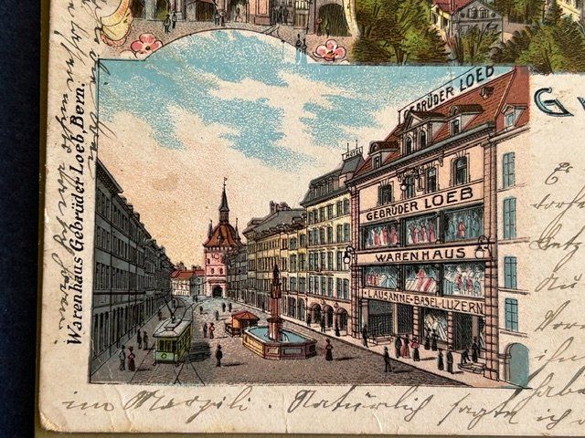 Cartoline postali: Loeb Bern 1900, antike Ansichtskarte, gelaufen – Usato da Bern venduto da oregonzwei