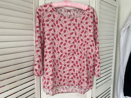 Bluse Damen Grösse 38 rosa Lutscherprint Seide