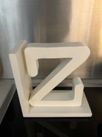 Book stand for bookshelf letter 'Z' white colour
