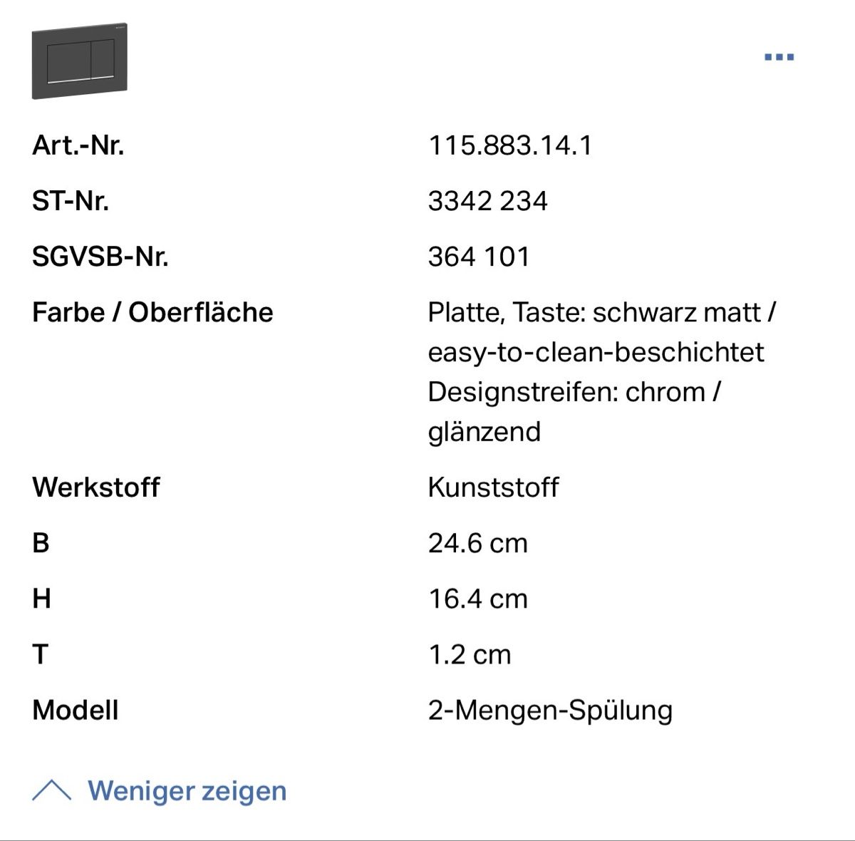 Geberit WC: Geberit Sigma20 Betätigungsplatte eckig schwarz matt – Neu und originalverpackt aus Densbüren von mar_kus_85 1