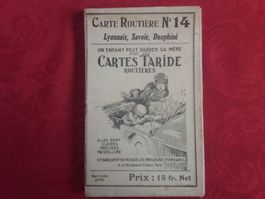 Ancienne Carte Routière Taride No 14 -  sur toile pliée 🗺️