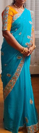 Elegant Blue Saree with Blouse