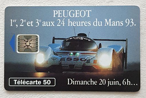 Télécarte France 50 Unités 07/93 - Édition Collector Peugeot 24h Du Mans, En Très Bon état (occasion) !