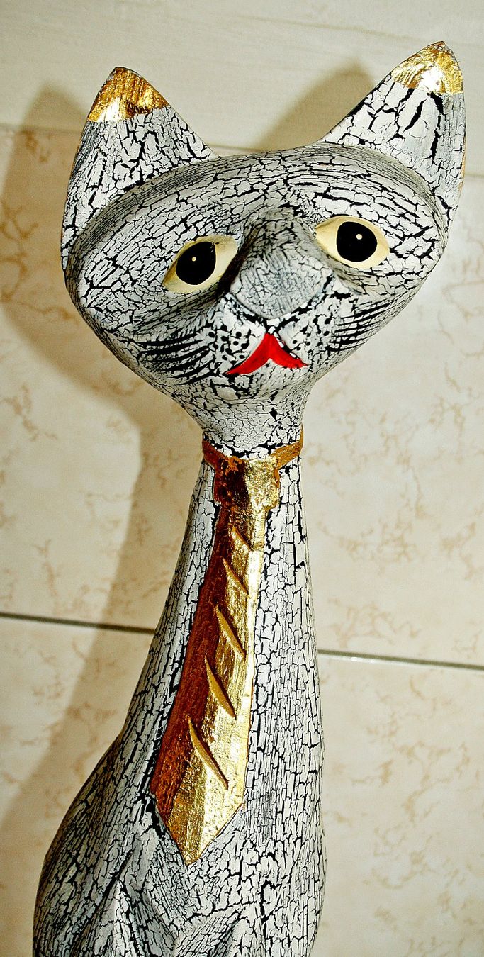 Statuette: Kater Silbergrau 52cm – Usato da Baar venduto da 2cvbaar 2