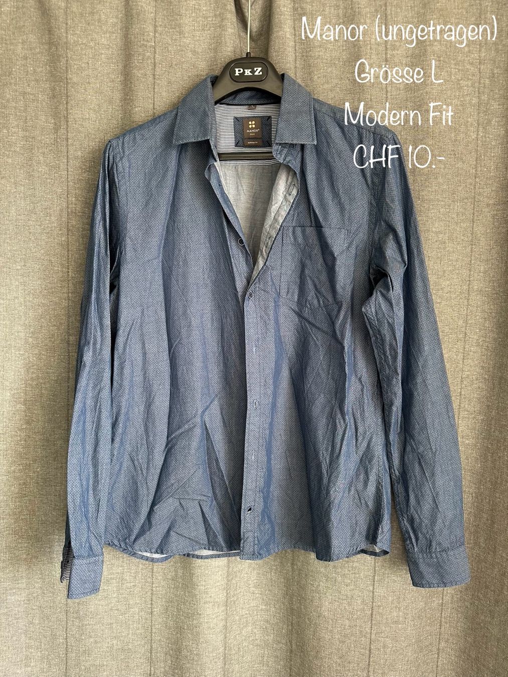Camicie: 2 x blaue Herrenhemden – Nuovo (secondo la descrizione) da Uitikon Waldegg venduto da MGC 1