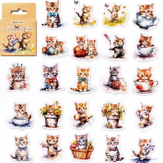 46 Stk. Sticker/Aufkleber - süsse Kätzchen (Neu und originalverpackt ...