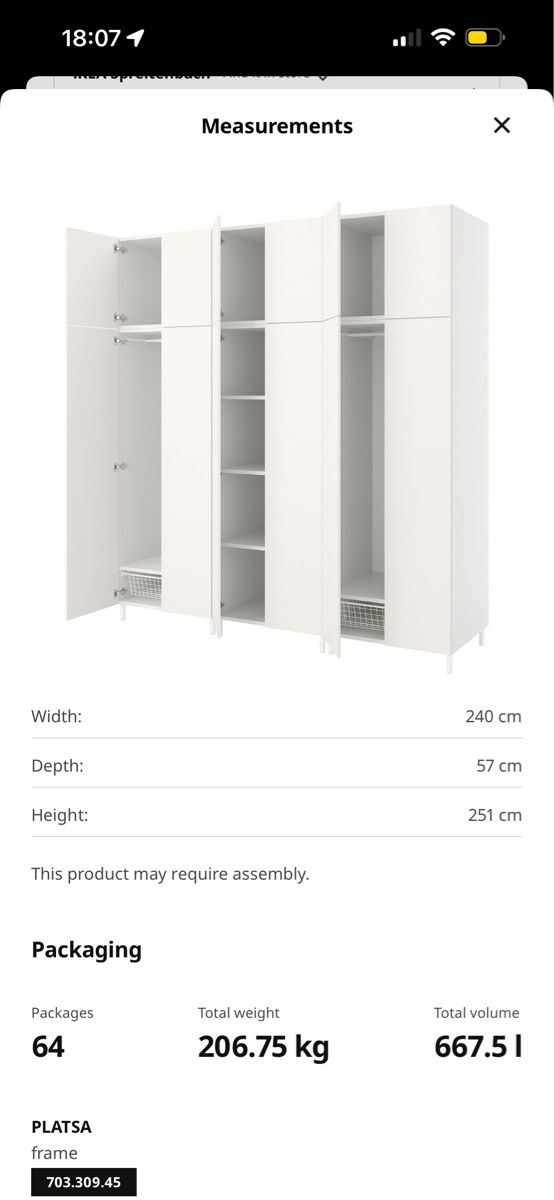 Ikea Armadi: Ikea PLATSA wardrobe 240cm wide  – Usato da Schlieren venduto da mel_sn7c 4