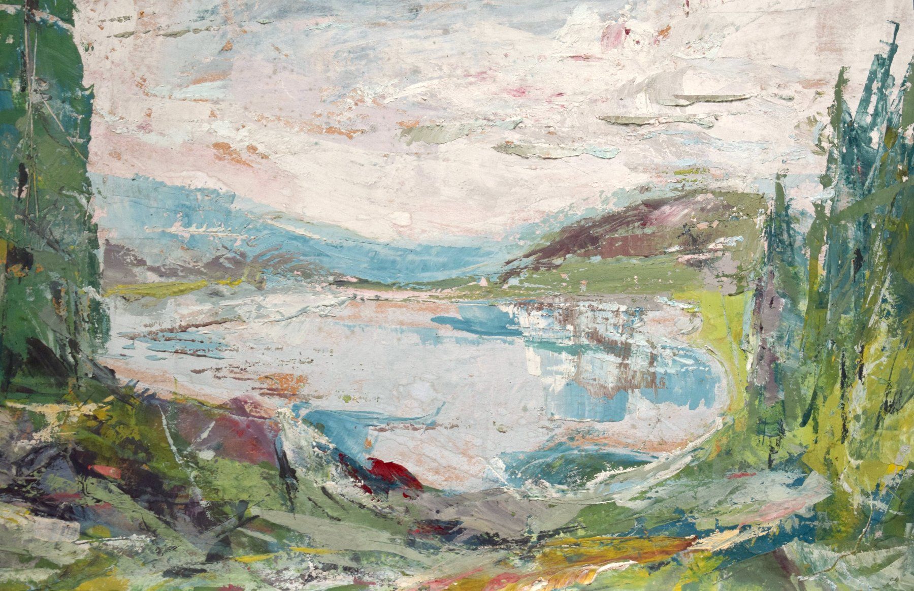 Dipinti: Expressive Landschaft Landschaftsgemälde Rahmen Shabby Chic – Usato da Zürich venduto da kunstarchiv.online 4