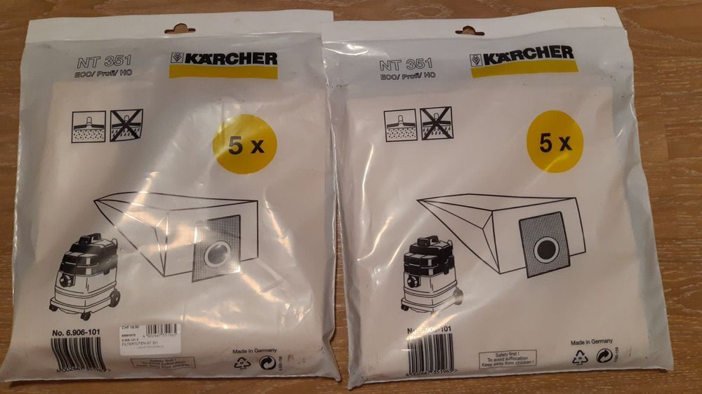 2 Filtres Lavables à Plis Plats Pour Kärcher NT 351 Eco Profi Ho