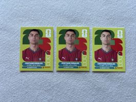 3x CR7 Panini Fifa World Cup Sticker Top Zustand