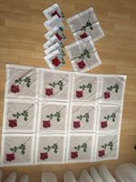 Rosen-Motiv Tischwäsche Set: 1 Tischdecke & 8 Servietten🌹