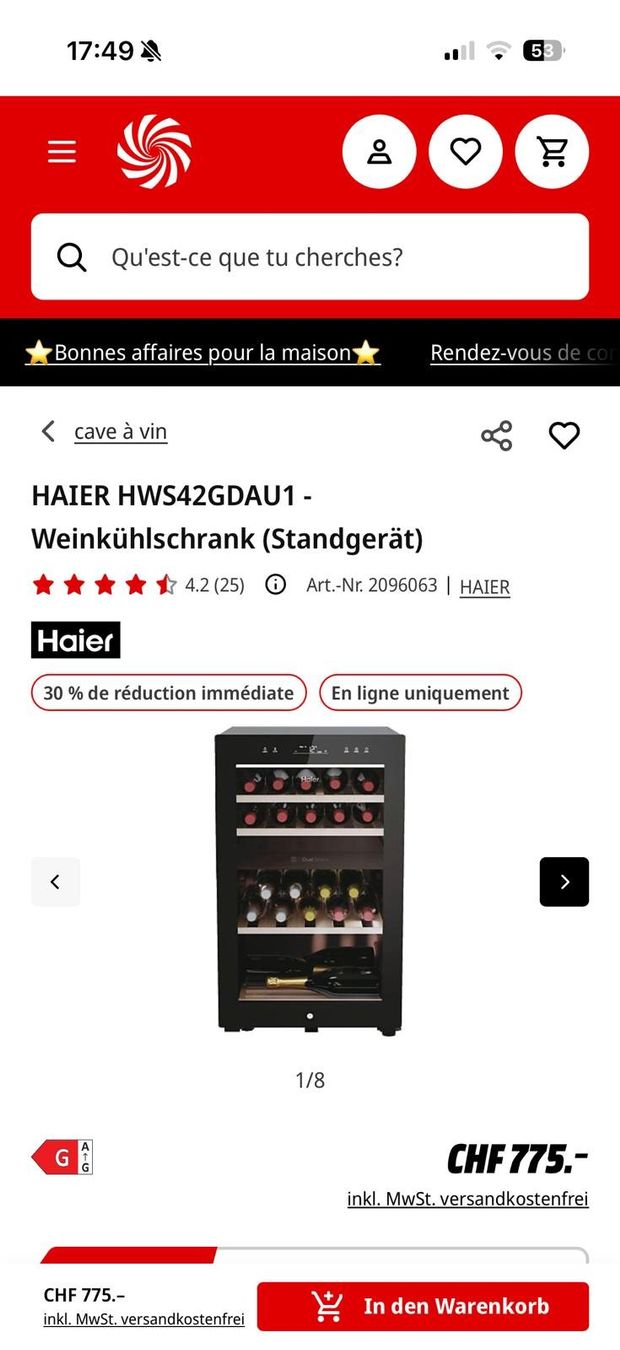 Frigoriferi: Cave à vin – Nuovo e nell'imballaggio originale da Ependes FR venduto da Elphy