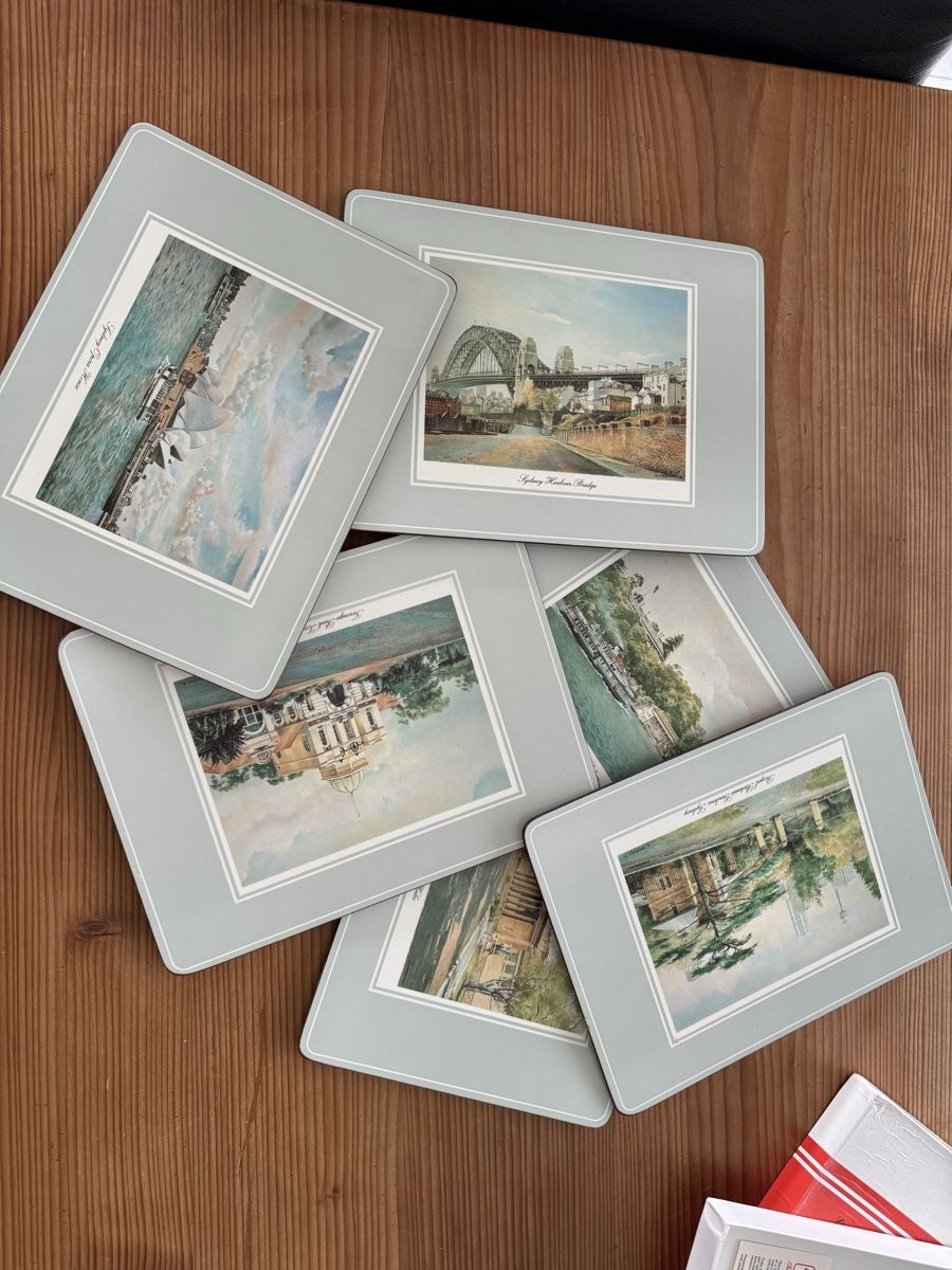 Sottobicchieri: 6 Pimpernel Platzsets, Sydney Australien, Acryl – Usato da Lanzenhäusern venduto da Galaa 2