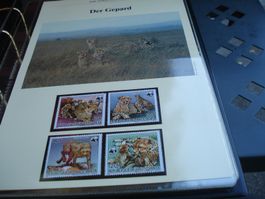 "Gepard", Haute Volta 1984, Satz Lose **, FDC + Maximkart