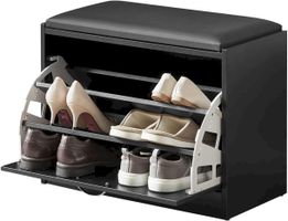 SoBuy Schuhbank 60x47x30cm Schwarz