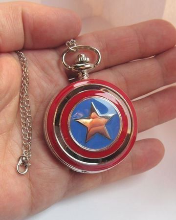 Taschenuhr und Umhängeuhr Captain America mit Kette