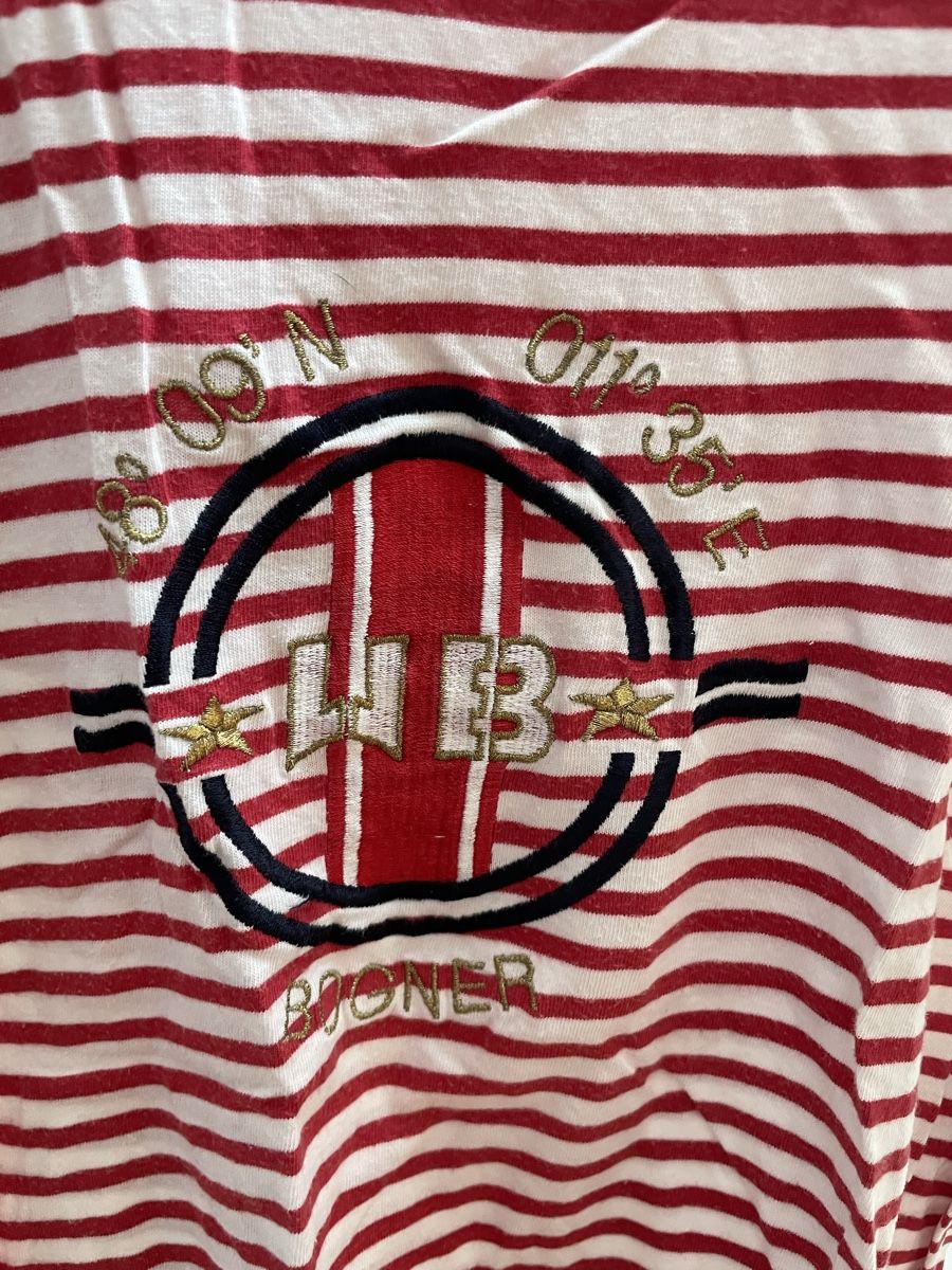 Bogner T-shirt: Bogner Shirt, Rot-Weiss gestreift, Gr. 42 – Usato da Aristau venduto da cherry-berry 1