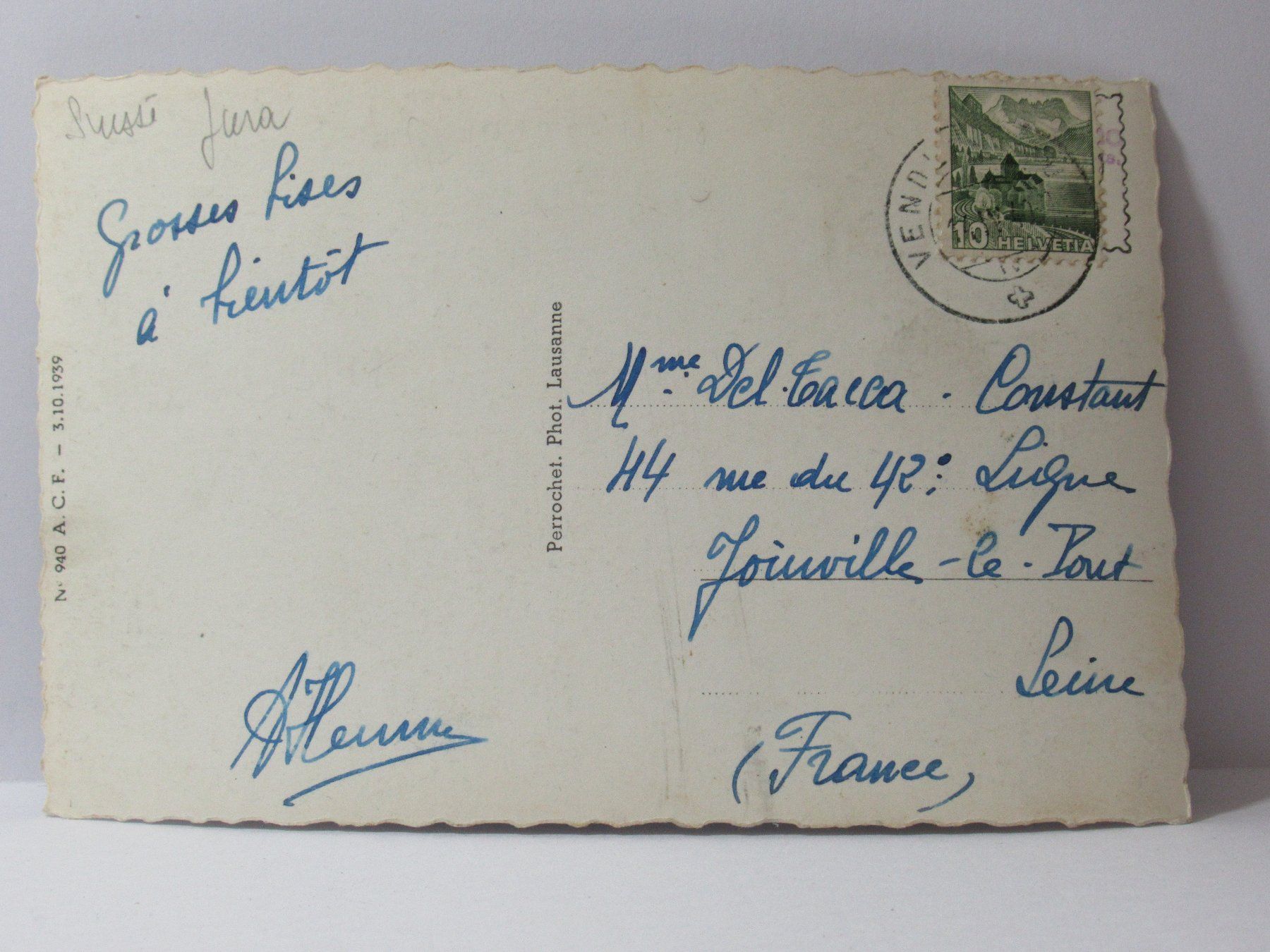 Cartoline postali: Porrentruy , Kirche  1949 – Usato da Grenchen venduto da Bluemchen1900 2