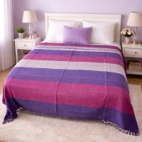Tagesdecke Schwere Webdecke 220x250cm Baumwolle Pink Flieder