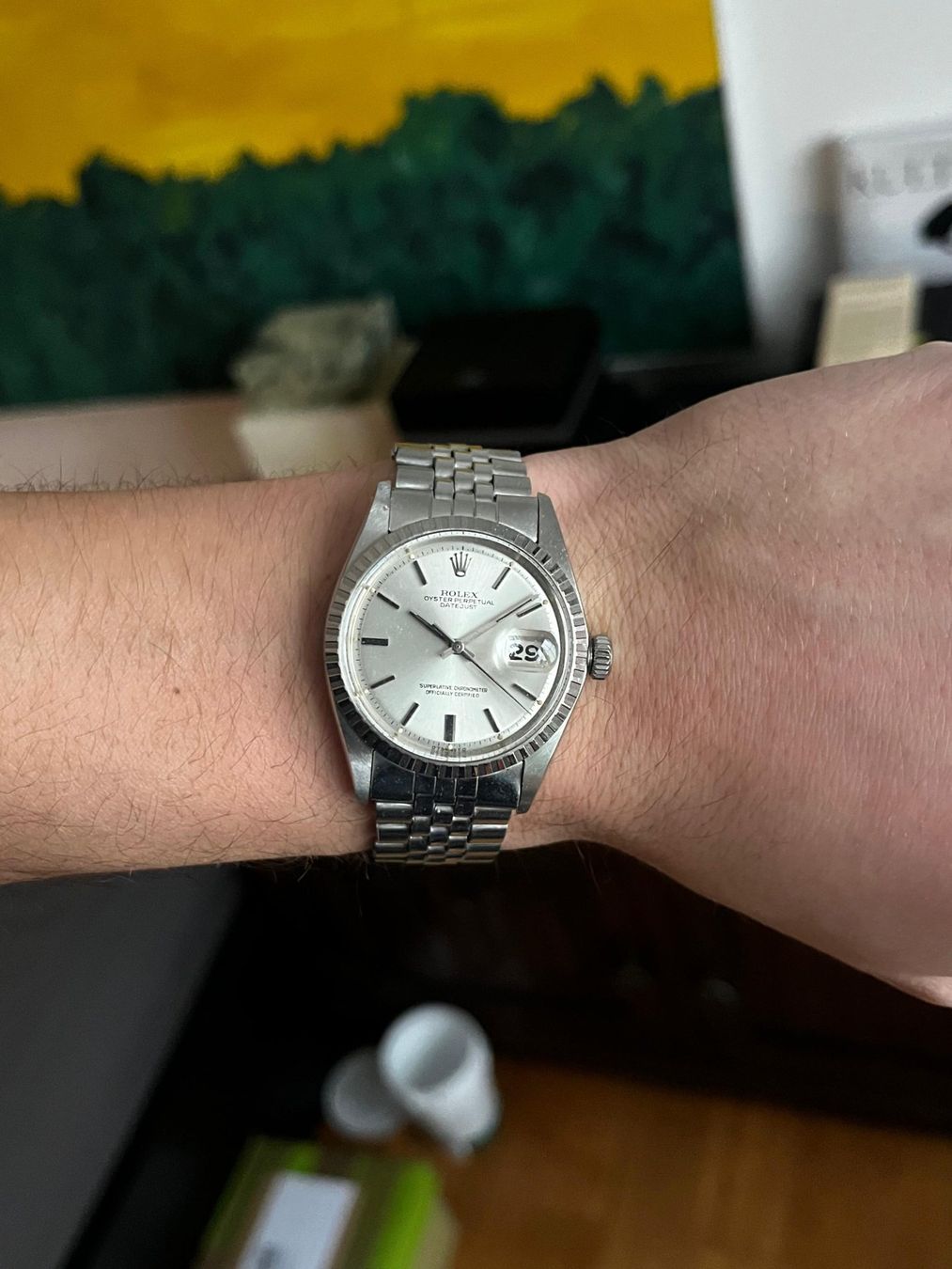 Rolex Orologi: Rolex Datejust 1603 mit seltenem "Sigma-dial"/Originalpapier – Usato da Schaffhausen venduto da immervali 1