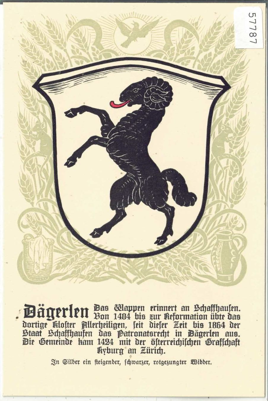 Cartes postales: Dägerlen - Gemeindewappen – D'occasion à Ettingen par Kartenplanet