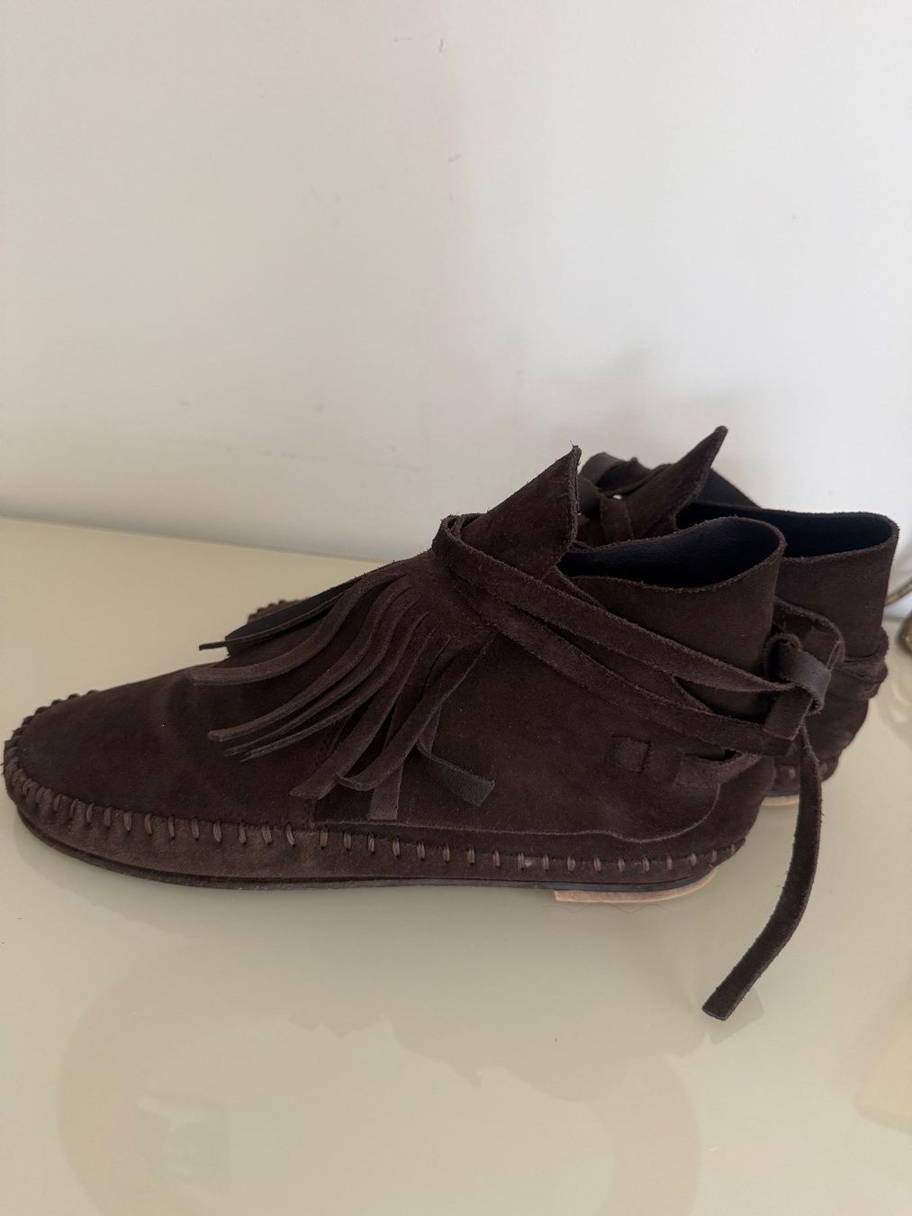 Scarpe da donna: WILDLEDER MOKASSIN FRANSEN BRAUN GR.40 – Usato da Steg im Tösstal venduto da goldlionfree 3