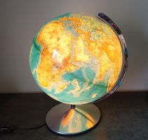 Grosser Vintage Leuchtglobus 40 cm mit Beleuchtung