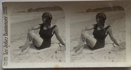 Vintage Stereofoto, Les Jolies Baigneures, Badenixe