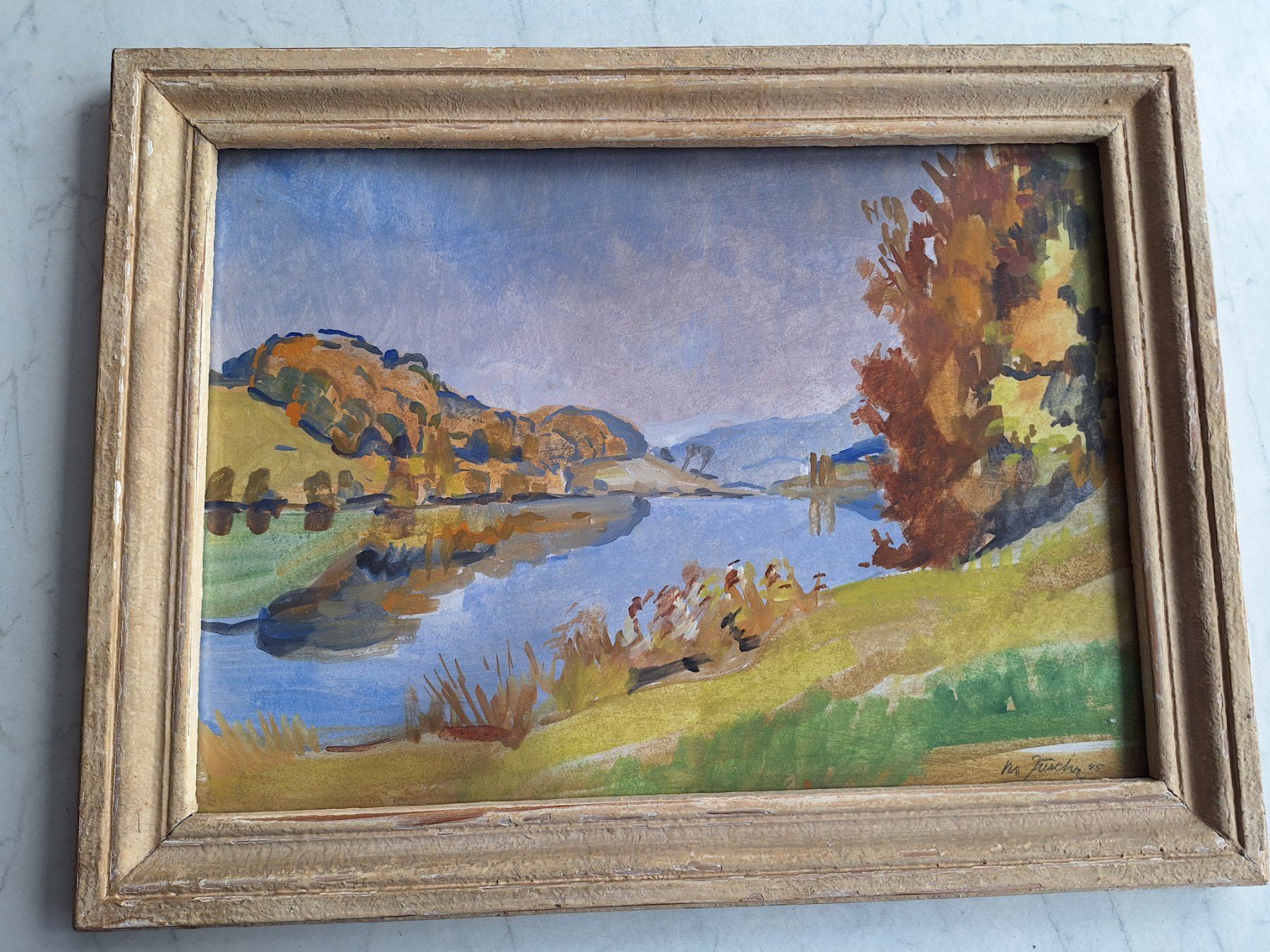 Dipinti: LANDSCHAFTS-AQUARELL 1945 - SIGNIERT – Usato da Huttwil venduto da Kunterbuntli