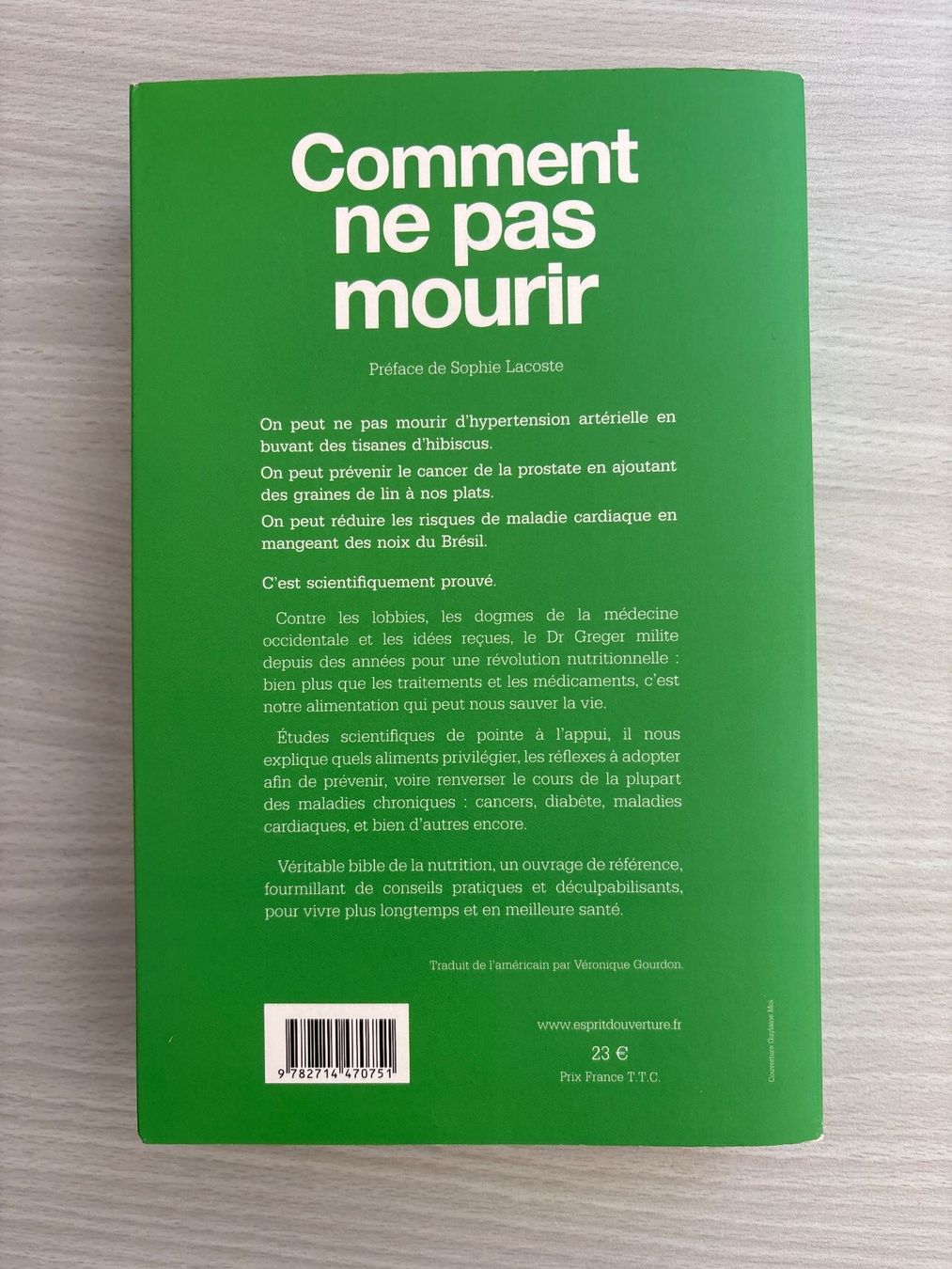 Bücher: Livre Comment ne pas mourir Dr Michael Greger – Gebraucht aus Fribourg von DASH-D 1