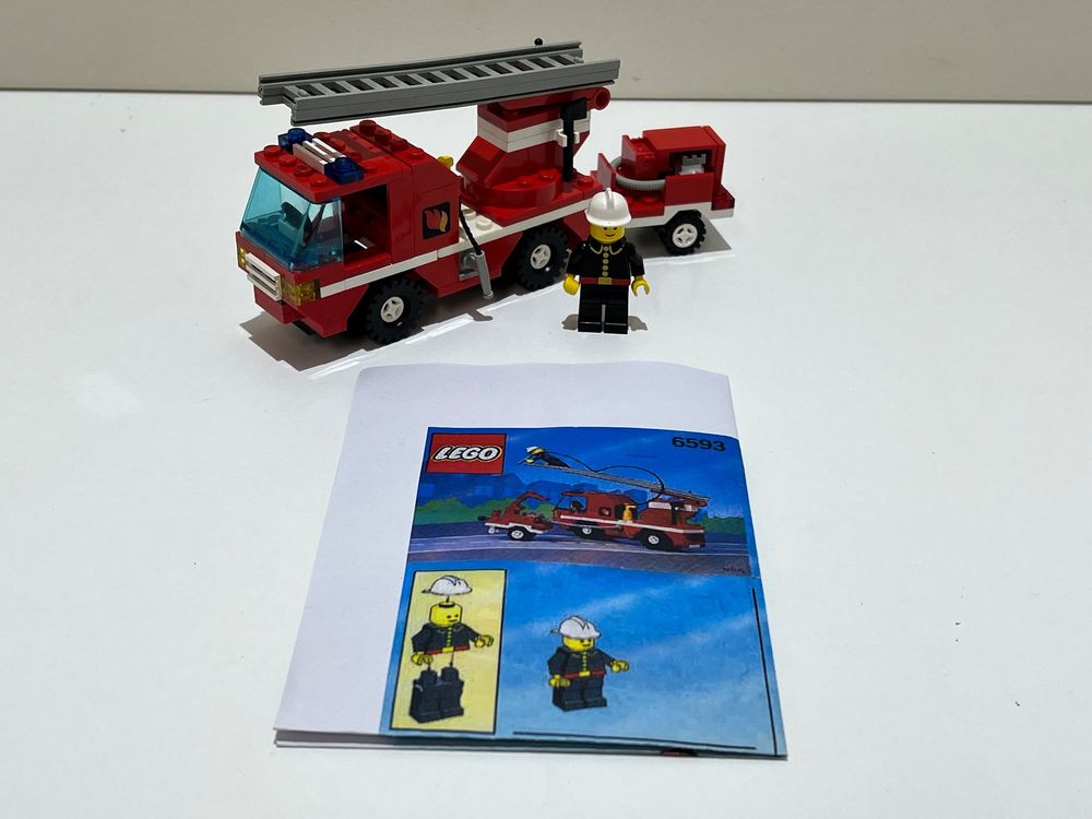 Lego System 6593 Feuerwehr Drehleiterwagen von 1991 (Gebraucht) in ...
