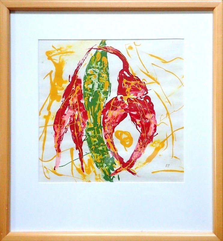Gemälde: Informel Gemälde: Hanging flowers – Gebraucht aus Fribourg von erw_68dx