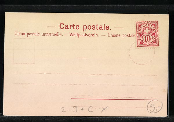 Ansichtskarten: Litho Schweiz, Verschiedene Briefmarken, – Gebraucht aus Berlin von bartko-reher 1