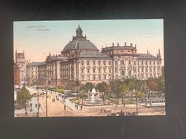 Postkarte München Justitzpalast Litho 1909  (V885)