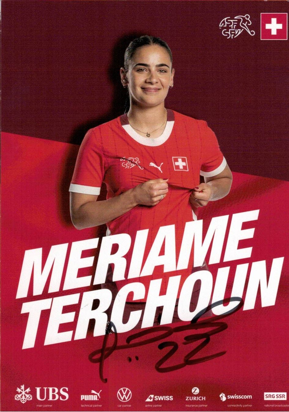 Meriame Terchoun Autogramm handsigniert Schweiz 2025 (Neu (gemäss ...