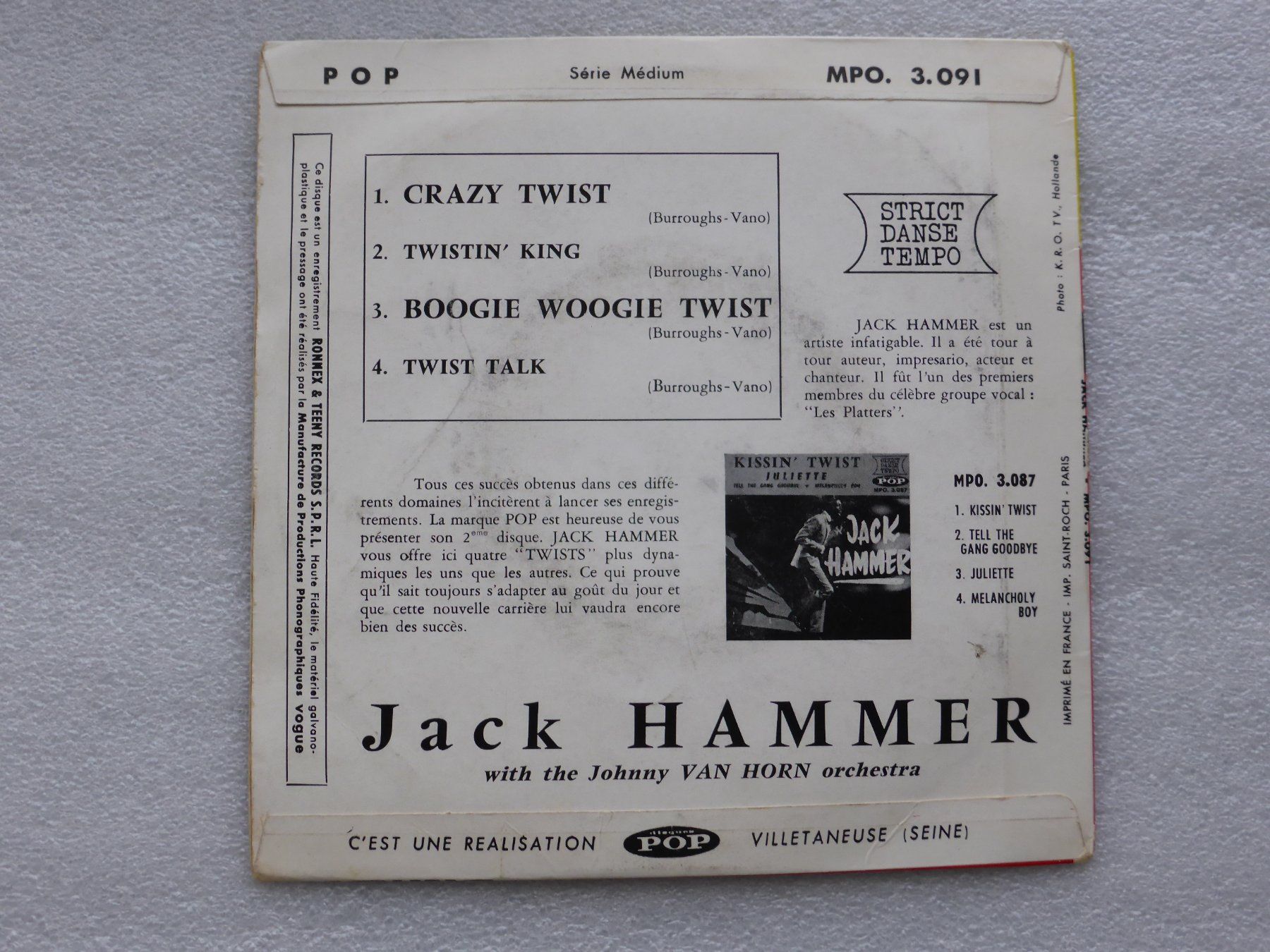 Vinyles: Vinyl Single   EP JACK HAMMER – D'occasion à Küssnacht am Rigi par Mondkinder 3