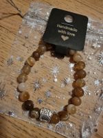 Wunderschönes Armband mit Pfote Achat Perlen/Neu