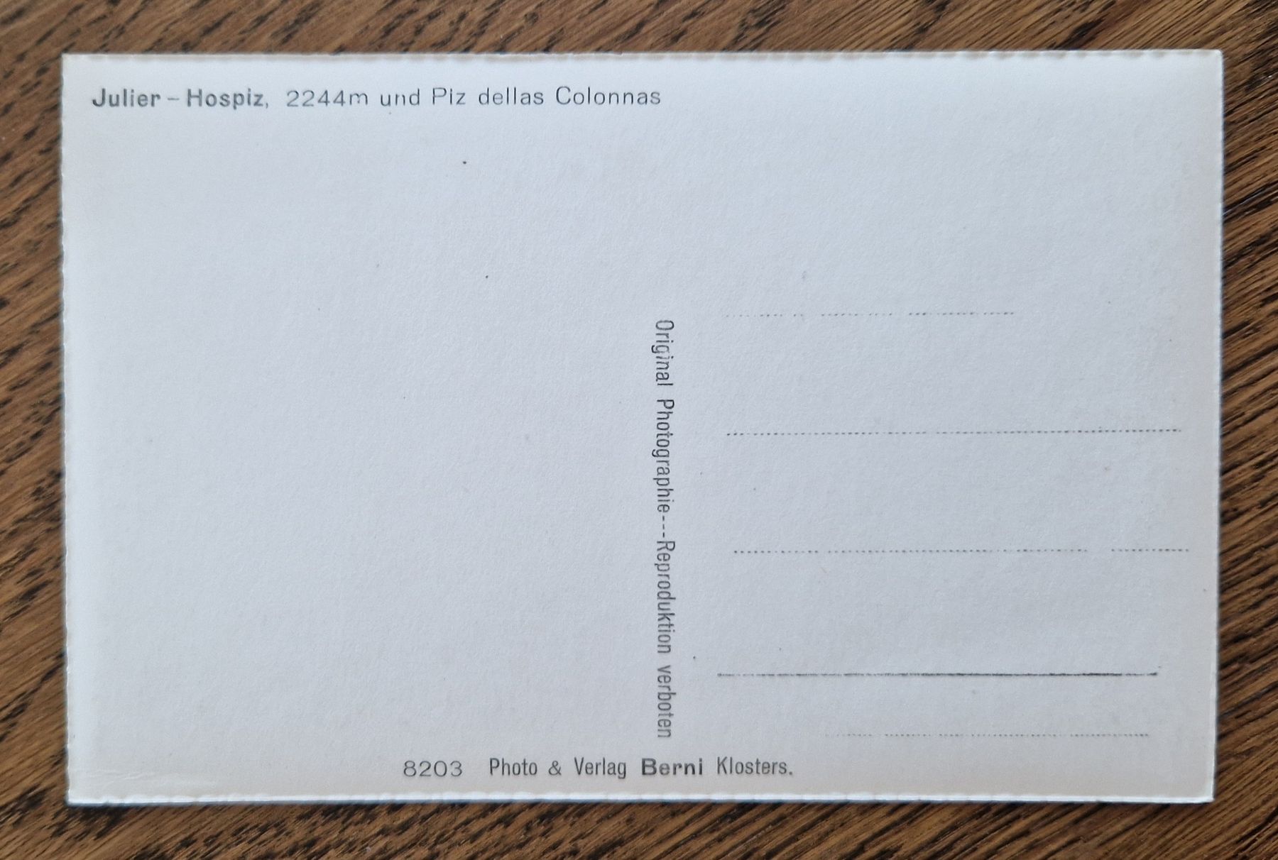 Cartes postales: Julier Hospiz – D'occasion à Ebikon par Donar50 1