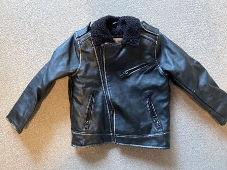 Veste Zara Kids simili cuir Noir avec Doublure Chaude! 110