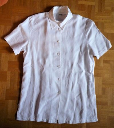 kurz Arm Bluse, weiss, lang