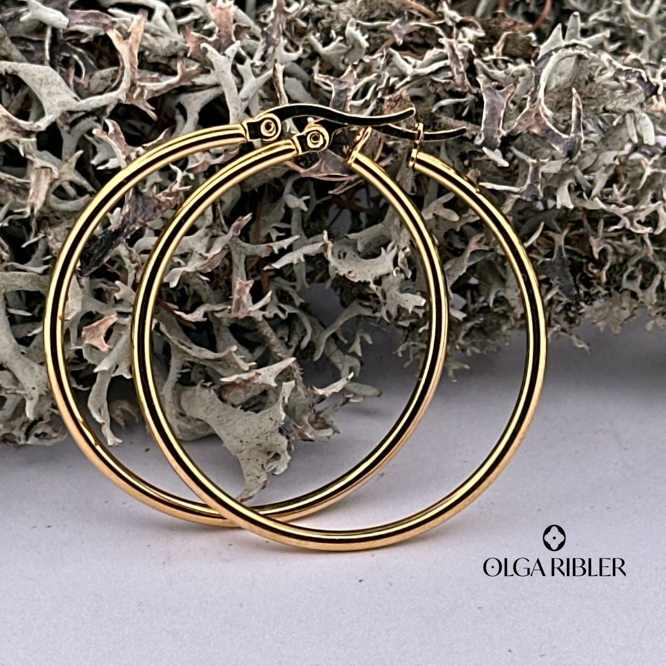 Olga Ribler Orecchini pendenti & Orecchini a lobo: Extra Leichte Creolen 40 mm Edelstahl – Nuovo (secondo la descrizione) da Luzern venduto da Schmuckoutlet 2