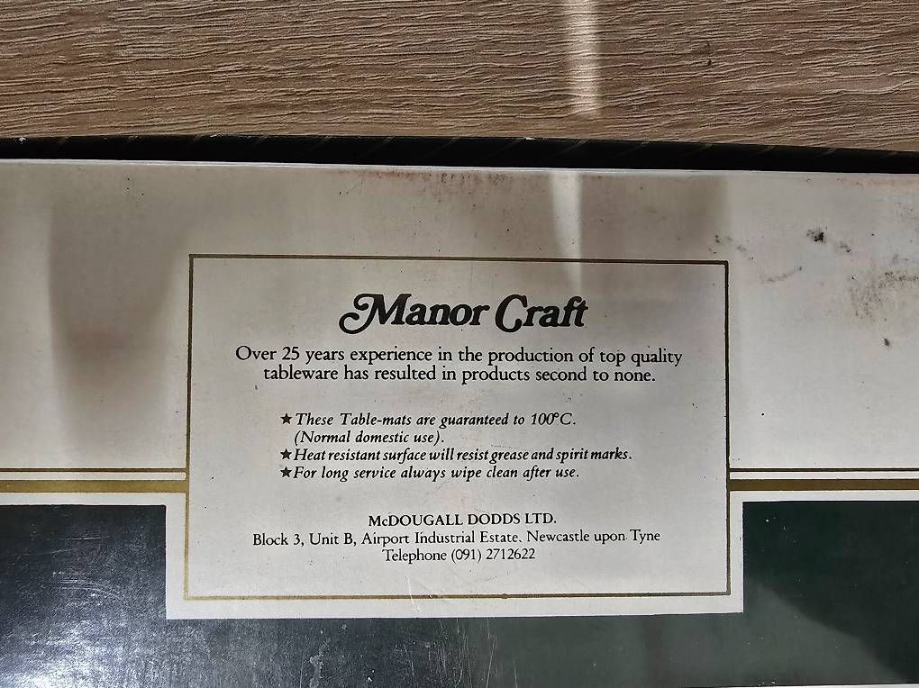 Sottobicchieri: Manor Craft England – Usato da Aeschi b. Spiez venduto da bestraub 2